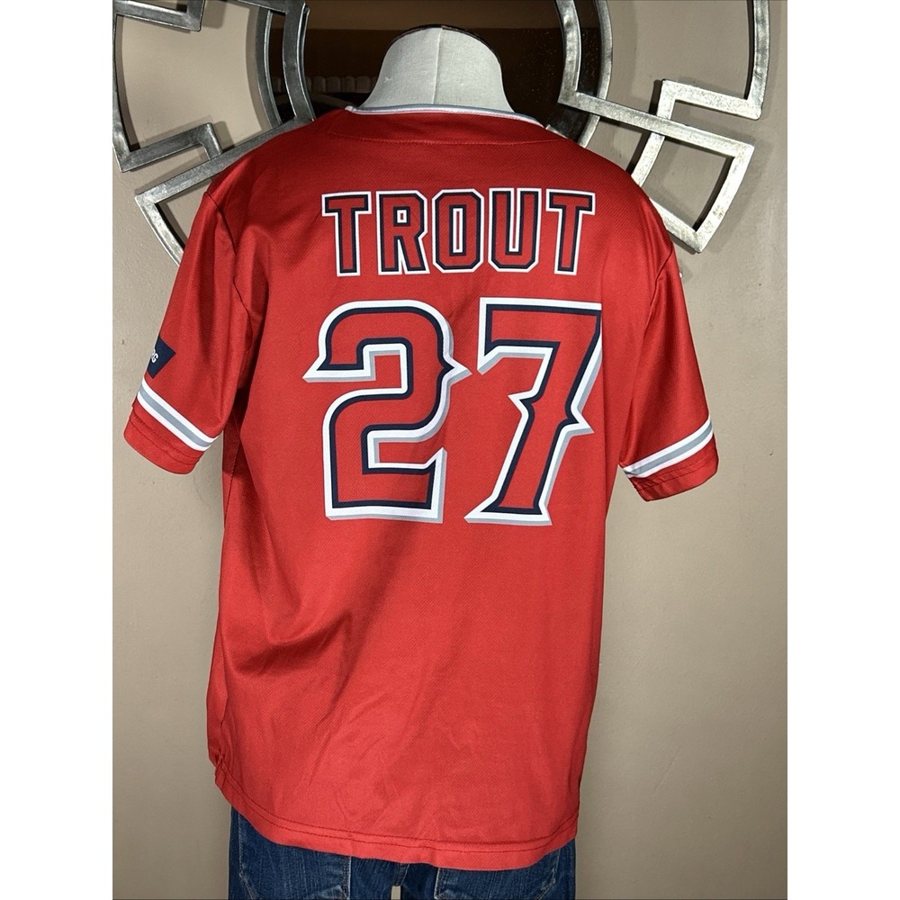 Mike Trout #27 Los‎ Angeles Angels SGA Red Jersey Youth XL